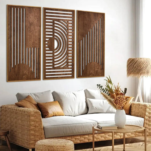 Geometric Wood Wall Art Set