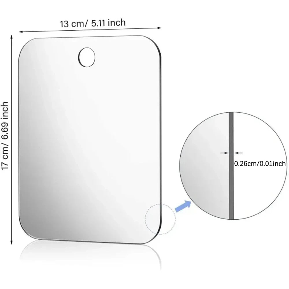 Acrylic Fogless Shower Shaving Mirror