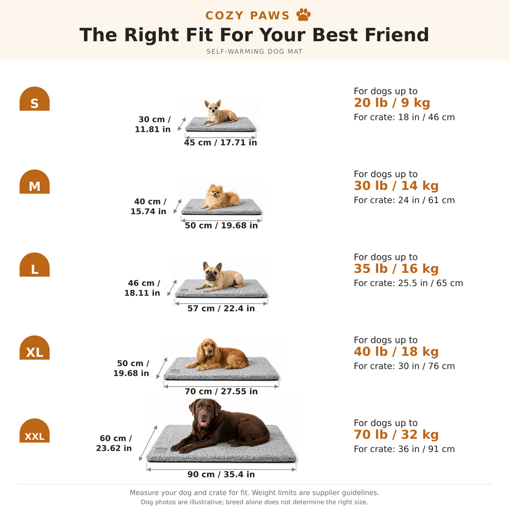 CozyPaws Self Warming Dog Bed