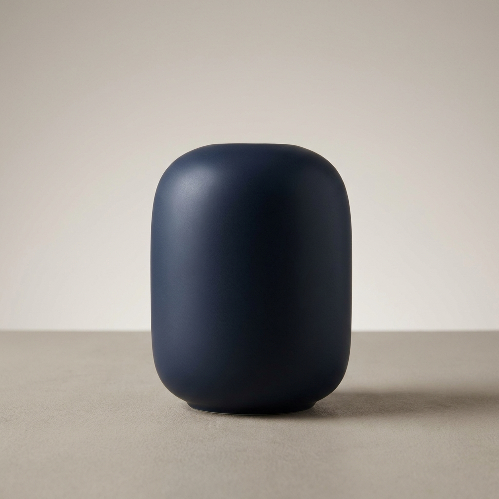 Nordic Ceramic Vase in blue, capsule shape