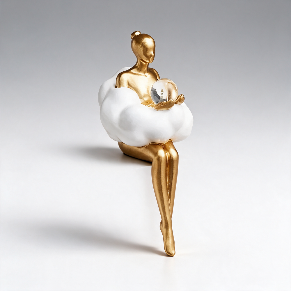Nordic Girl Keepsake Statuette - Holding The Ball
