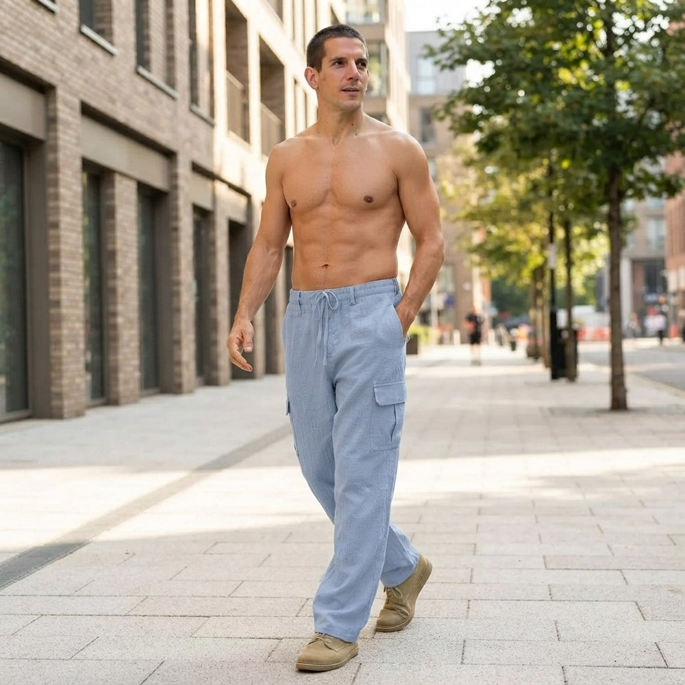 The Avenza Cotton-Linen Cargo Trousers